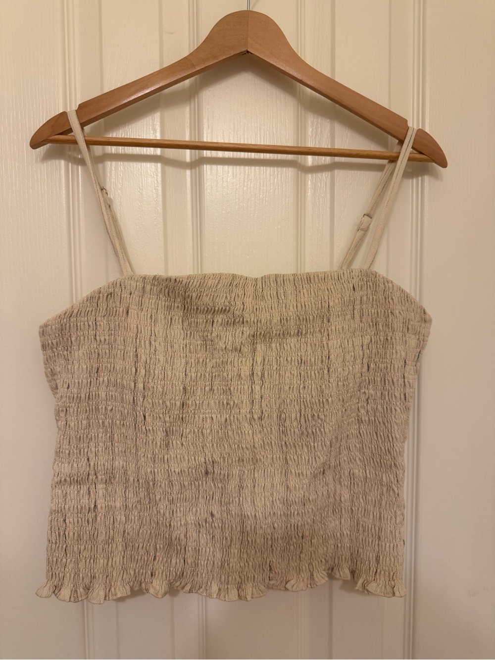 OGL Cream Smocked Bra Top